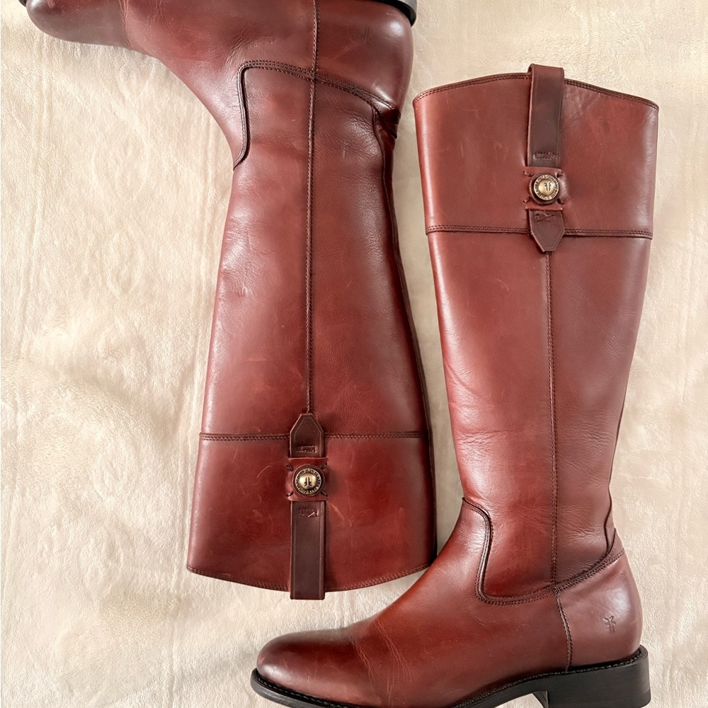 Frye Tall Riding Boots in Chestnut - Picture 3 of 10